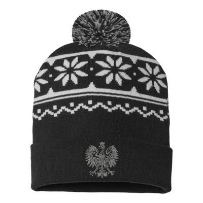 Polish Eagle Poland Coat Of Arms Polish Pride Retro Flag USA-Made Snowflake Beanie