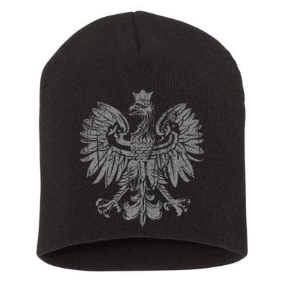 Polish Eagle Poland Coat Of Arms Polish Pride Retro Flag Short Acrylic Beanie