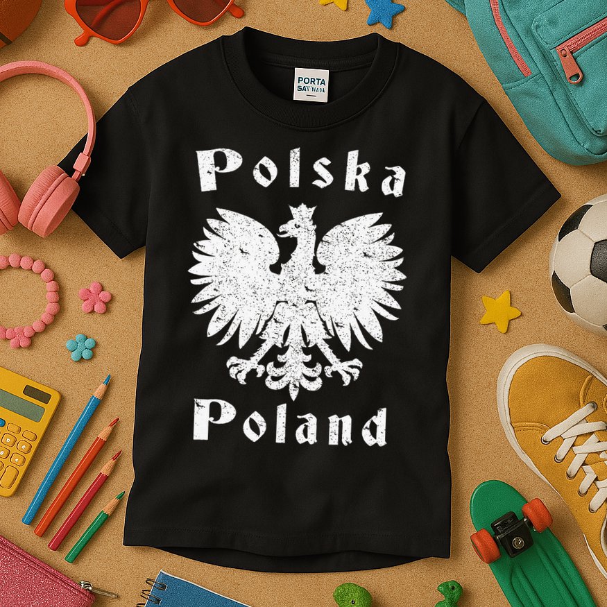 Polish Eagle Poland Coat Of Arms Polska Kids T-Shirt
