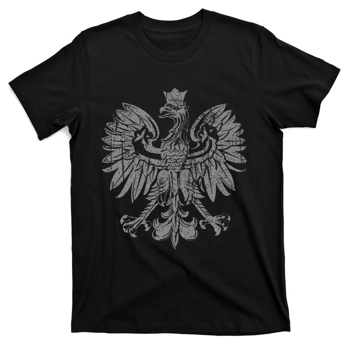 Polish Eagle Poland Coat Of Arms Polish Pride Retro Flag T-Shirt