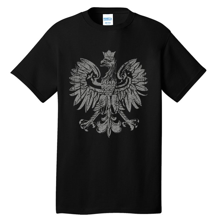 Polish Eagle Poland Coat Of Arms Polish Pride Retro Flag Tall T-Shirt