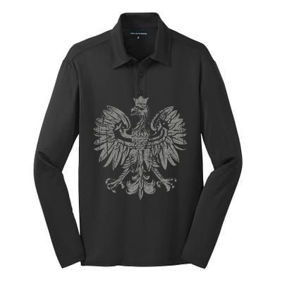 Polish Eagle Poland Coat Of Arms Polish Pride Retro Flag Silk Touch Performance Long Sleeve Polo