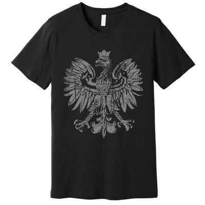 Polish Eagle Poland Coat Of Arms Polish Pride Retro Flag Premium T-Shirt