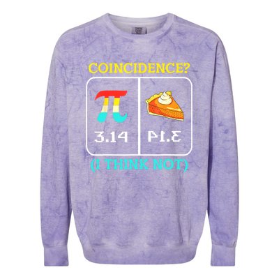 Pi Equals Pie Coincidence Happy Pi Day Mathematics Colorblast Crewneck Sweatshirt