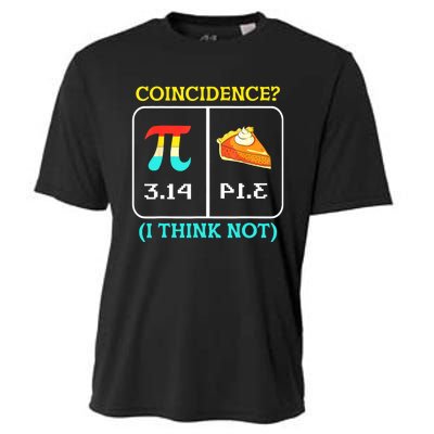 Pi Equals Pie Coincidence Happy Pi Day Mathematics Cooling Performance Crew T-Shirt