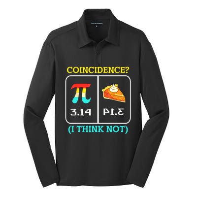 Pi Equals Pie Coincidence Happy Pi Day Mathematics Silk Touch Performance Long Sleeve Polo