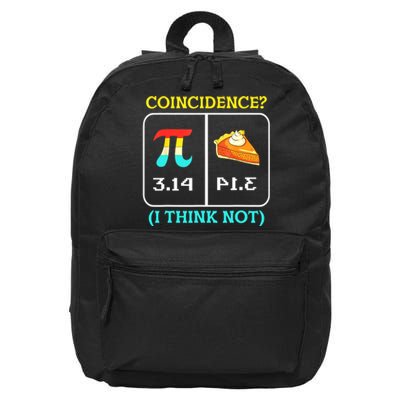 Pi Equals Pie Coincidence Happy Pi Day Mathematics 16 in Basic Backpack