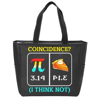 Pi Equals Pie Coincidence Happy Pi Day Mathematics Zip Tote Bag