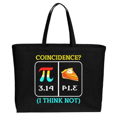 Pi Equals Pie Coincidence Happy Pi Day Mathematics Cotton Canvas Jumbo Tote