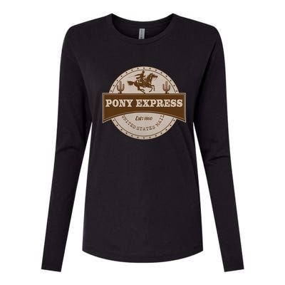 Pony Express Womens Cotton Relaxed Long Sleeve T-Shirt