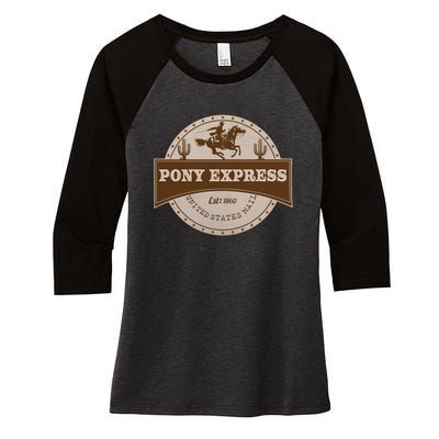 Pony Express Women's Tri-Blend 3/4-Sleeve Raglan Shirt