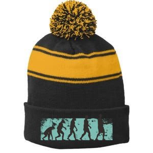 Pickleball Evolution Stripe Pom Pom Beanie