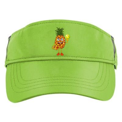 Pineapple Eating Pizza Softball FunnyFoodie Adult Drive Performance Visor