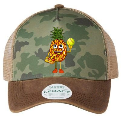 Pineapple Eating Pizza Softball FunnyFoodie Legacy Tie Dye Trucker Hat