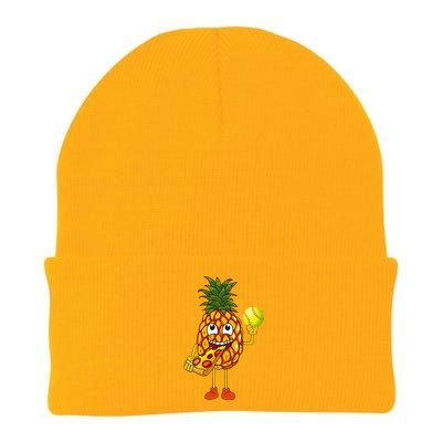 Pineapple Eating Pizza Softball FunnyFoodie Knit Cap Winter Beanie