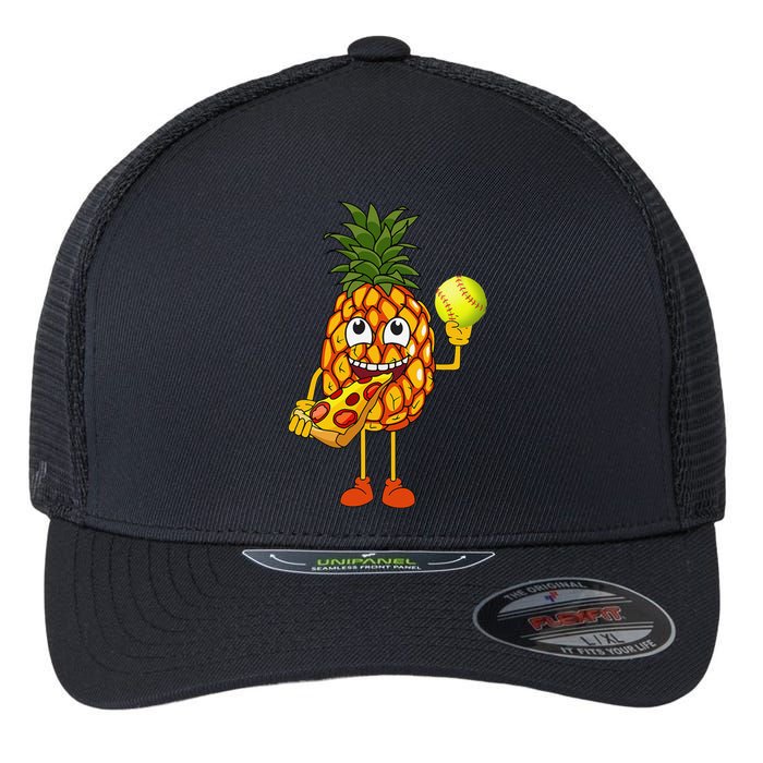 Pineapple Eating Pizza Softball FunnyFoodie Flexfit Unipanel Trucker Cap