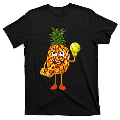 Pineapple Eating Pizza Softball FunnyFoodie T-Shirt