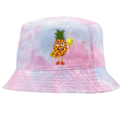 Pineapple Eating Pizza Softball FunnyFoodie Tie-Dyed Bucket Hat