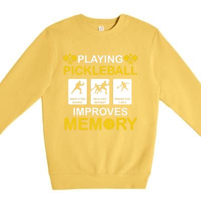 Pickleball Expert Playing Pickleball Improves Memory Premium Crewneck Sweatshirt