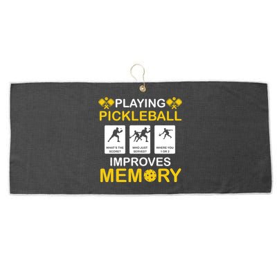 Pickleball Expert Playing Pickleball Improves Memory Large Microfiber Waffle Golf Towel