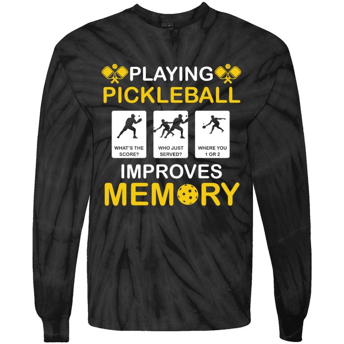 Pickleball Expert Playing Pickleball Improves Memory Tie-Dye Long Sleeve Shirt