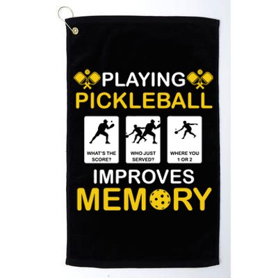 Pickleball Expert Playing Pickleball Improves Memory Platinum Collection Golf Towel