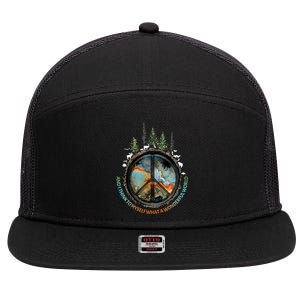 Planet Earth Peace Sign There Is No Planet B 7 Panel Mesh Trucker Snapback Hat