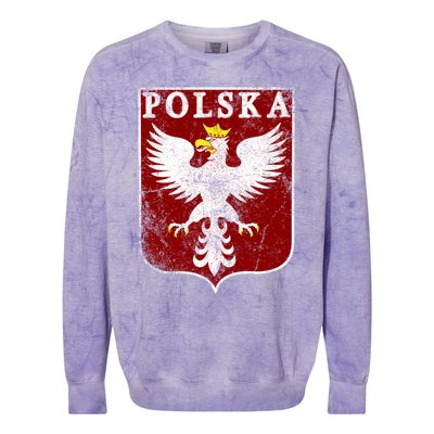 Polish Eagle Polish Crest Vintage Polska Eagle Poland Great Gift Colorblast Crewneck Sweatshirt