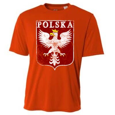 Polish Eagle Polish Crest Vintage Polska Eagle Poland Great Gift Cooling Performance Crew T-Shirt