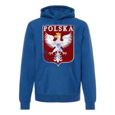 Polish Eagle Polish Crest Vintage Polska Eagle Poland Great Gift Premium Hoodie