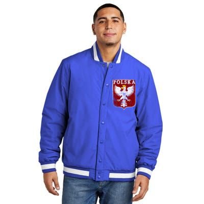 Polish Eagle Polish Crest Vintage Polska Eagle Poland Great Gift Insulated Varsity Jacket