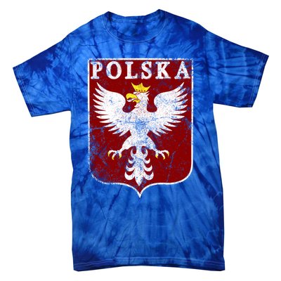 Polish Eagle Polish Crest Vintage Polska Eagle Poland Great Gift Tie-Dye T-Shirt