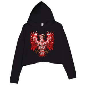 Polish Eagle Poland Polska Polish Eagle Polish Flag Crop Fleece Hoodie