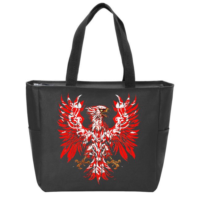 Polish Eagle Poland Polska Polish Eagle Polish Flag Zip Tote Bag
