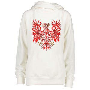 Polish Eagle Poland Polska Polish Eagle Polish Flag Womens Funnel Neck Pullover Hood