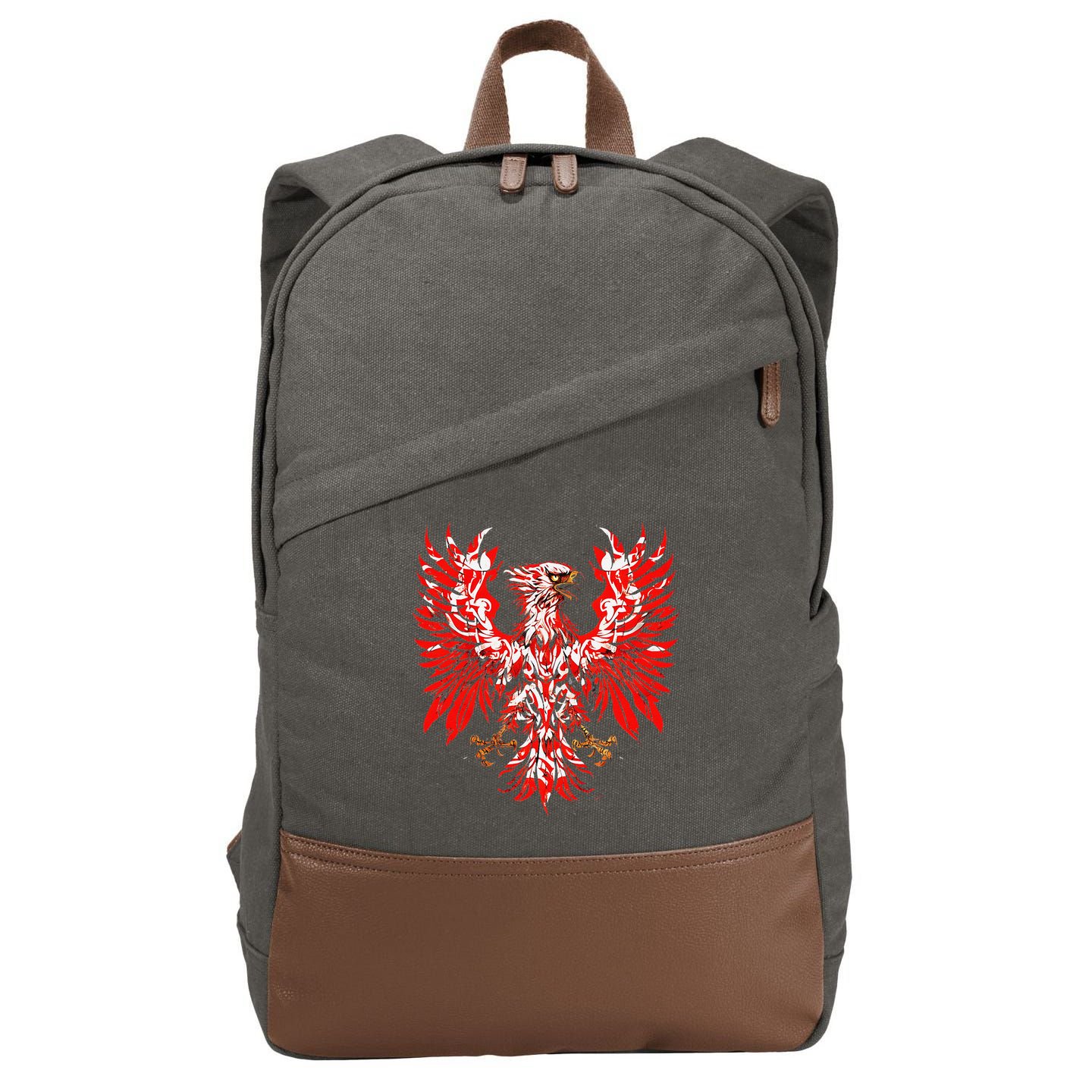 Polish Eagle Poland Polska Polish Eagle Polish Flag Cotton Canvas Backpack