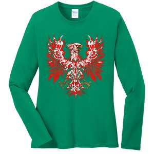 Polish Eagle Poland Polska Polish Eagle Polish Flag Ladies Long Sleeve Shirt