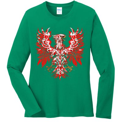 Polish Eagle Poland Polska Polish Eagle Polish Flag Ladies Long Sleeve Shirt