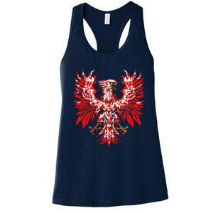 Polish Eagle Poland Polska Polish Eagle Polish Flag Women's Racerback Tank