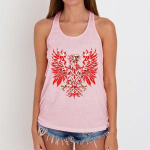 Polish Eagle Poland Polska Polish Eagle Polish Flag Women's Knotted Racerback Tank