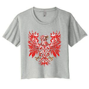 Polish Eagle Poland Polska Polish Eagle Polish Flag Women's Crop Top Tee