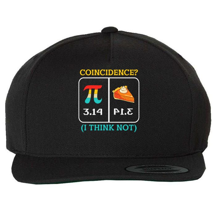 Pi Equals Pie Coincidence Happy Pi Day Mathematics Wool Snapback Cap