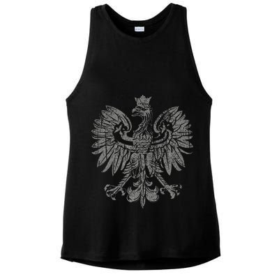 Polish Eagle Poland Coat Of Arms Polish Pride Retro Flag Ladies PosiCharge Tri-Blend Wicking Tank