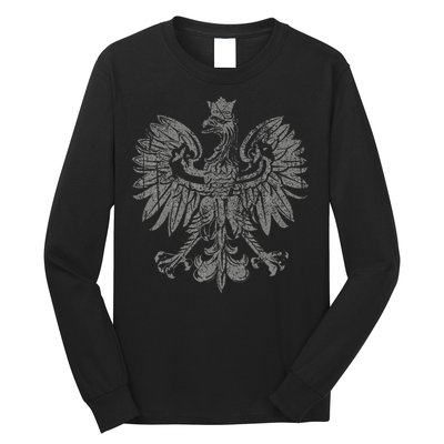 Polish Eagle Poland Coat Of Arms Polish Pride Retro Flag Long Sleeve Shirt