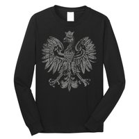 Polish Eagle Poland Coat Of Arms Polish Pride Retro Flag Long Sleeve Shirt