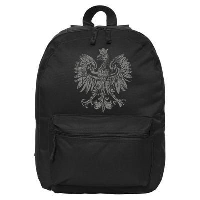 Polish Eagle Poland Coat Of Arms Polish Pride Retro Flag 16 in Basic Backpack