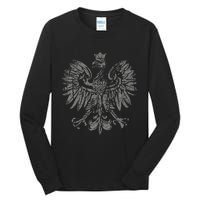 Polish Eagle Poland Coat Of Arms Polish Pride Retro Flag Tall Long Sleeve T-Shirt