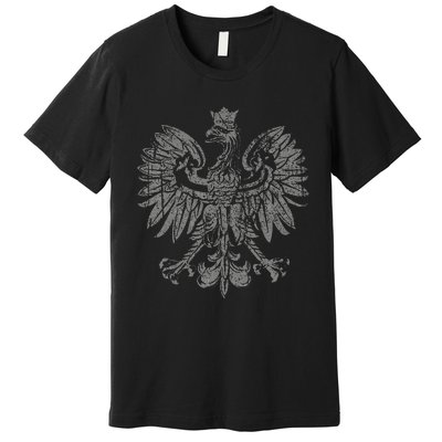 Polish Eagle Poland Coat Of Arms Polish Pride Retro Flag Premium T-Shirt