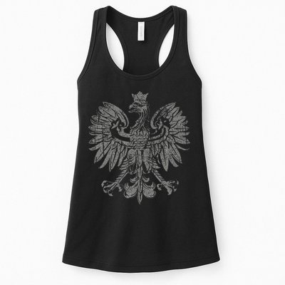 Polish Eagle Poland Coat Of Arms Polish Pride Retro Flag Womens Tank Top