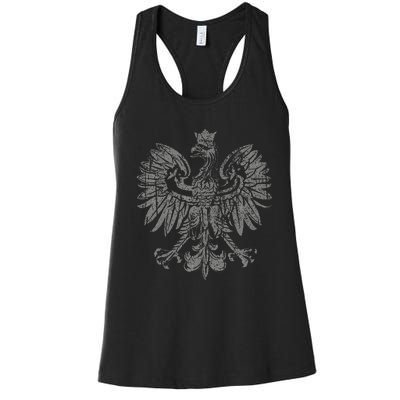 Polish Eagle Poland Coat Of Arms Polish Pride Retro Flag Women's Racerback Tank